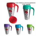 VASO TERMICO CON PICO BEBEDOR PERSONALIZADO