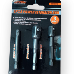 EXTENSION PARA TALADRO CON 3 ADAPTADORES 1/4-3/8-1/2