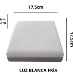 PLAFON DE APLIQUE CUADRADO 24W LUZ FRIA TECNOLED