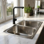 BACHA COCINA DOBLE PLATEADA MTL ACERO INOXIDABLE (MEDIDAS 78 LARGO X 48 ANCHO X 20 PROFUNDO)