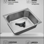 BACHA DE COCINA PLATEADA MTL DE ACERO INOXIDABLE (MEDIDAS 60 LARGO X 40 ANCHO X 22 PROFUNDO)