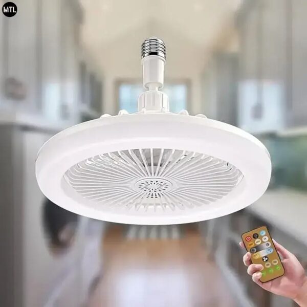 VENTILADOR TECHO FLEXIBLE 180 GRADOS LUZ LED 27 CM BLANCO
