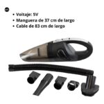 ASPIRADORA PORTATIL MTL 120W AUTO, HOGAR, OFICINA NEGRO - Imagen 2